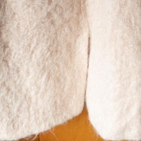 H&M Wool Alpaca Mohair Poly Blend Fuzzy Baby Pink Pocketed Teddy Coat women 10 - Picture 9 of 15